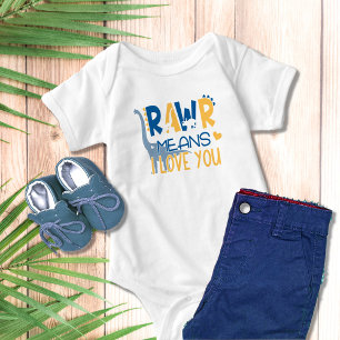 Body Para Bebê Dinossauro Rawr Significa Eu Te Amo Menino Bonito