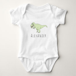 Body Para Bebê Dinossauro T-Rex do Baby Boy Doodle com Nome