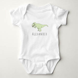Body Para Bebê Dinossauro T-Rex do Baby Boy Doodle com Nome