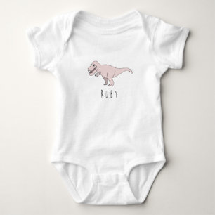 Body Para Bebê Dinossauro T-Rex, Rosa, Bebê