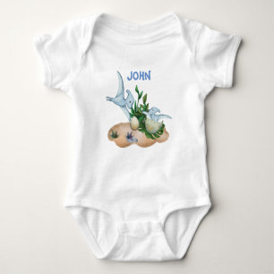 Body Para Bebê Dinossauros Bebês Tropicais Nome personalizado Beb
