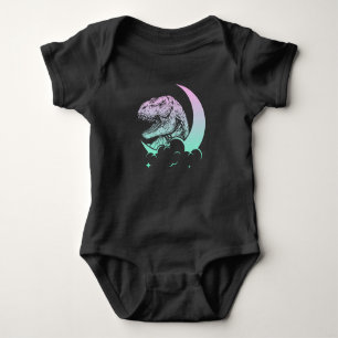 Body Para Bebê Dinossauros da Lua do Gótico Pastel Trex Moon Wicc