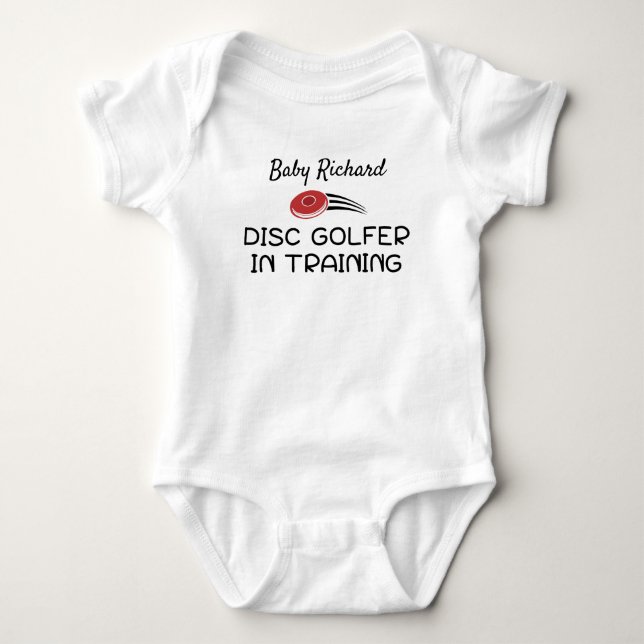 Body Para Bebê Disc Golfer em Treinamento | Golfe de Disco (Frente)