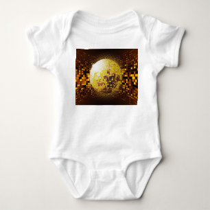 Body Para Bebê Disco do Partido: Luzes brilhantes Vintage.