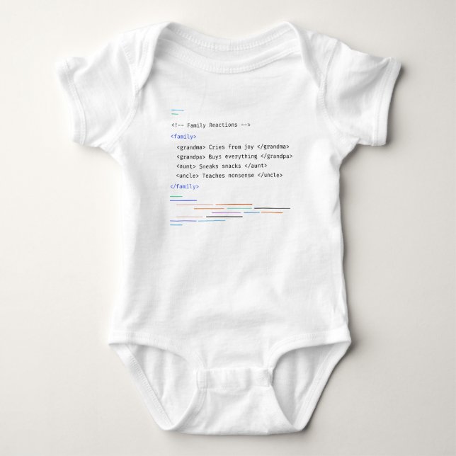 Body Para Bebê Dito engraçado de código de bebê recém-nascido em  (Frente)