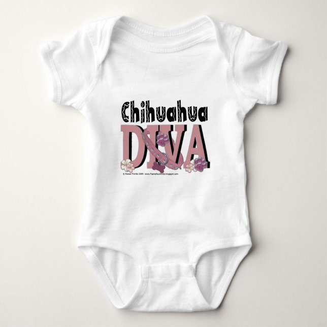 Body Para Bebê DIVA da chihuahua (Frente)