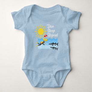 Body Para Bebê Dive Sleep Repetir Design - Bebê Jersey