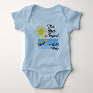 Body Para Bebê Dive Sleep Repetir Design - Bebê Jersey