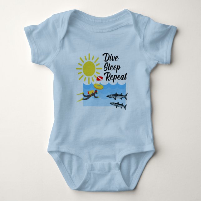 Body Para Bebê Dive Sleep Repetir Design - Bebê Jersey (Frente)