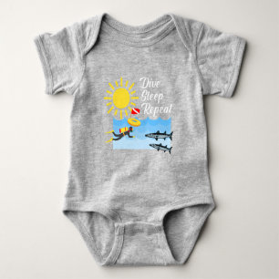 Body Para Bebê Dive Sleep Repetir Design - Bebê Jersey