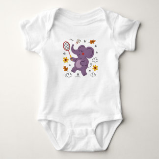 Body Para Bebê Diversão brincando com elefante bebê