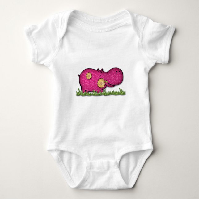 Body Para Bebê diversão hippo (Frente)