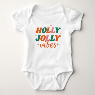 Body Para Bebê Diversão Holly Jolly Vibes Design de Natal