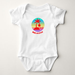 Body Para Bebê diversão na praia de bebê e fofo
