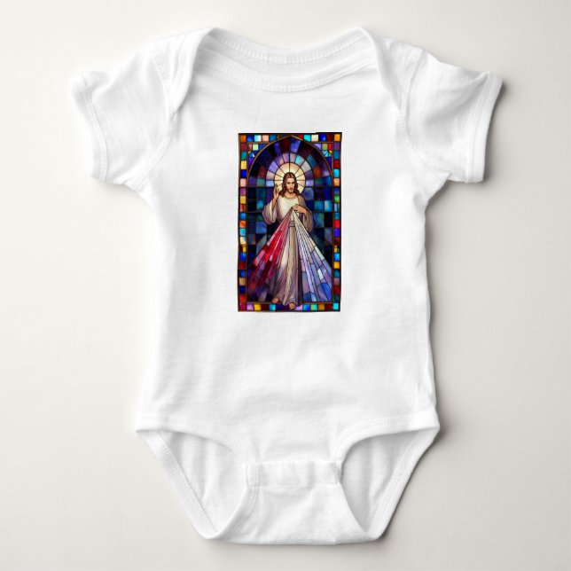 Body Para Bebê Divine Mercy Jesus Baby Bodysuit (Frente)