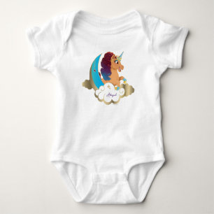 Body Para Bebê Divine o Unicórnio Lua e nuvens