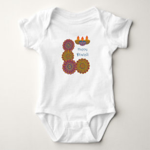 Body Para Bebê Diwali - Mandala & Lamps