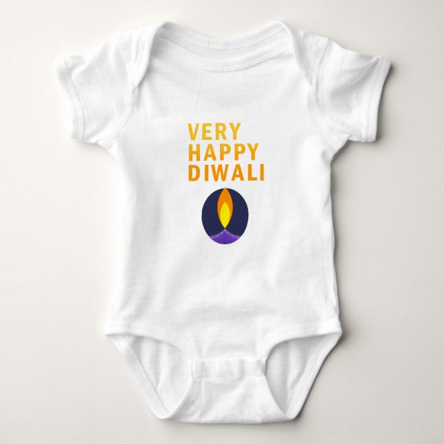 Body Para Bebê Diwali Muito Feliz (Frente)