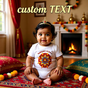 Body Para Bebê Diwali, uma rua de bebê com o nome personalizado