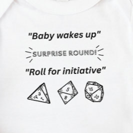 Body Para Bebê DnD Baby - Baby acordares up Roll for Initiative