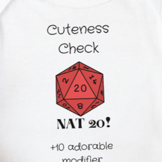 Body Para Bebê DnD Baby - Cuteness Check Nat 20