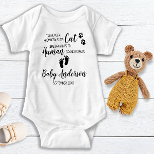 Body Para Bebê Do Anúncio De Gravidez Dos Avós Do Gato