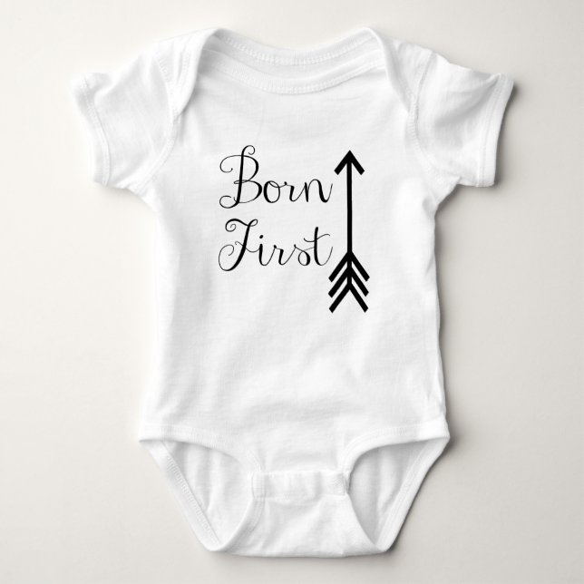 Body Para Bebê Do nascer Bodysuit gêmeo primeiramente (Frente)