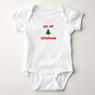 Body Para Bebê do "onsie meu ø Natal" com árvore