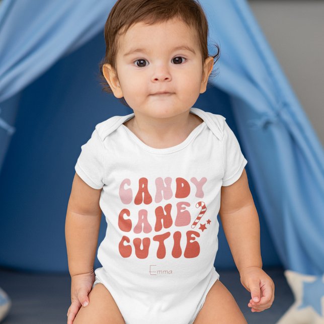 Body Para Bebê Doce Cane Cutie Natal Feriado (Criador carregado)