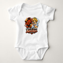 Body Para Bebê Doce Design de Dia dos Namorados com Diabo e Anjo