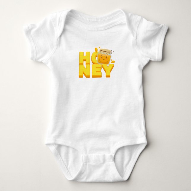 Body Para Bebê Doce design de texto de mel (Frente)