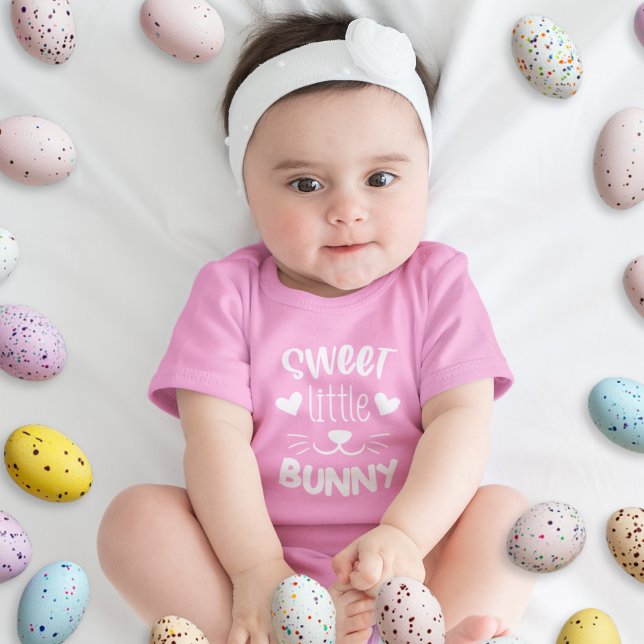 Body Para Bebê Doce Páscoa de coelhinho (Sweet Little Bunny Easter Baby Bodysuit)