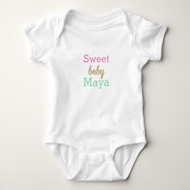 Body Para Bebê DOCE PERSONALIZADO BABY com uma única peça (Frente)