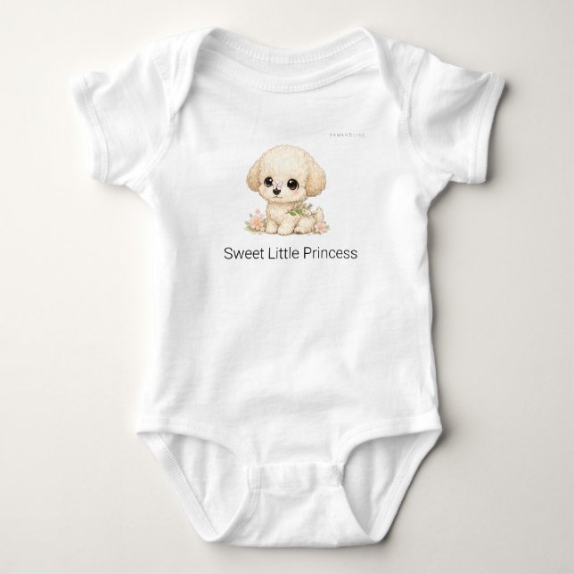Body Para Bebê Doce Princesinha Chibi Brinquedo Poodle Cachorrinh (Frente)