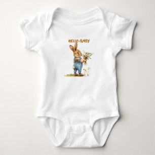 Body Para Bebê Doce Rabbit Selvagem Bebê Bodyfato - "Olá Querida"