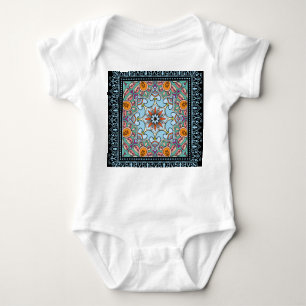 Body Para Bebê Dodle ornamental colorida: padrão simétrico.