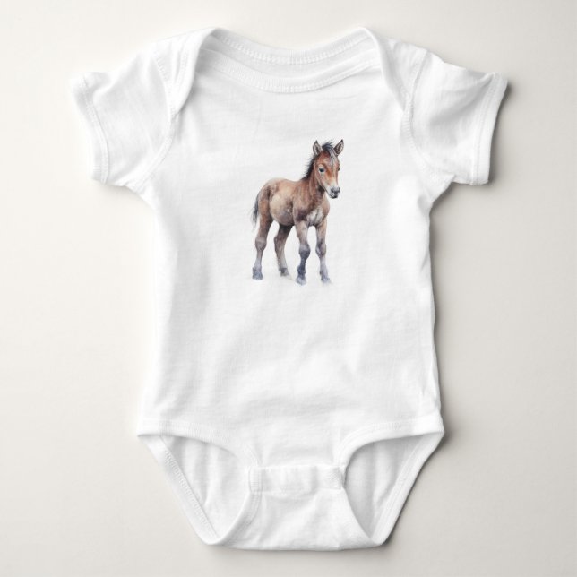 Body Para Bebê Doido de Bebê-Cavalo Doce, Bebê-Foto (Frente)