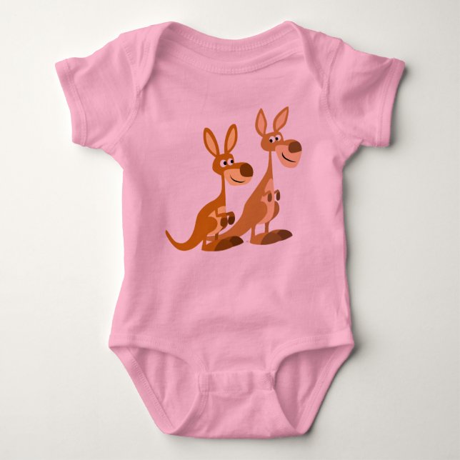 Body Para Bebê Dois Bons Cartoons Kangaroos Bebê (Frente)