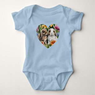 Body Para Bebê Dois coelhos de coelhinho