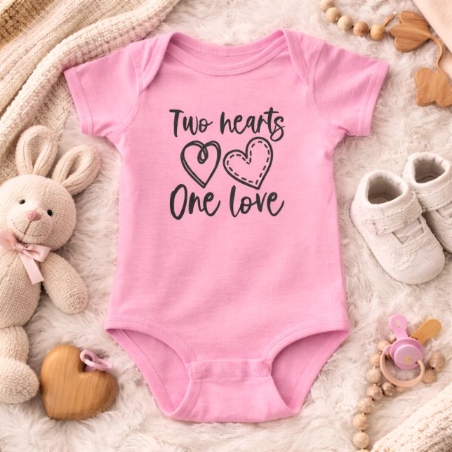 Body Para Bebê Dois Corações Um Amor  (Criador carregado)