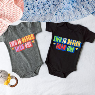 Body Para Bebê Dois é melhor que uma Twin Girl