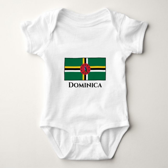 Body Para Bebê Dominica Flag (Frente)
