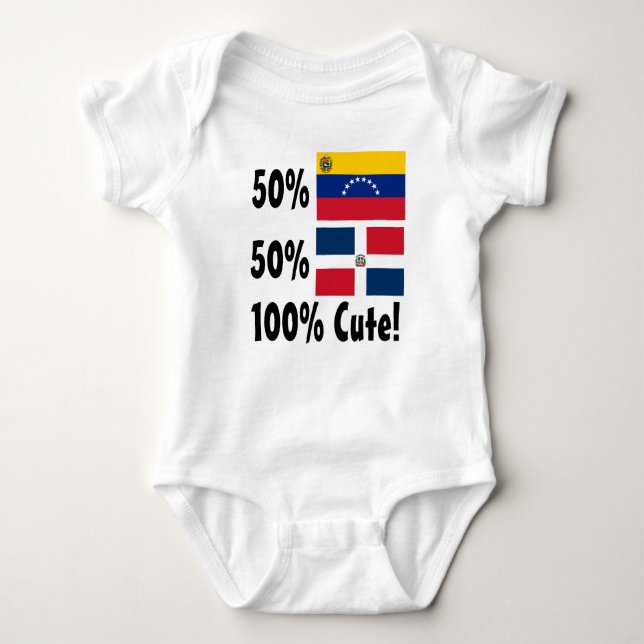 Body Para Bebê Dominican 100% do venezuelano 50% de 50% bonito (Frente)