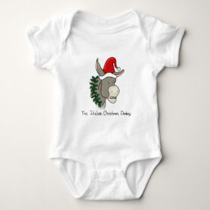 Body Para Bebê Dominick o asno italiano do Natal