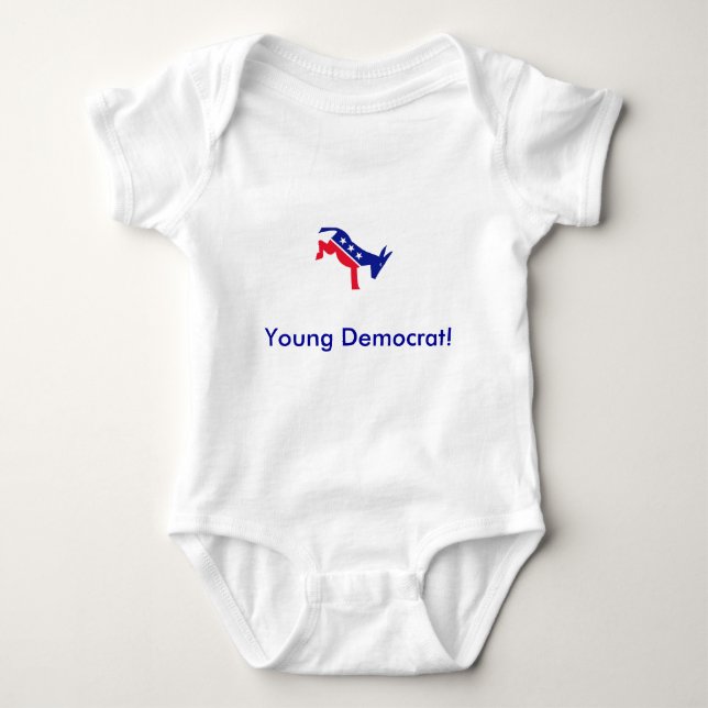 Body Para Bebê donkey22, Democrata nova! (Frente)