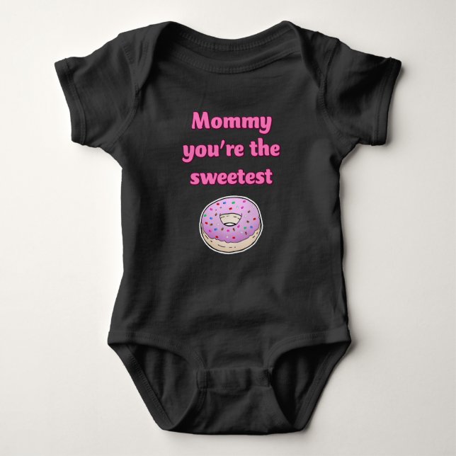 Body Para Bebê Donut Rosa Mais Doce (Frente)