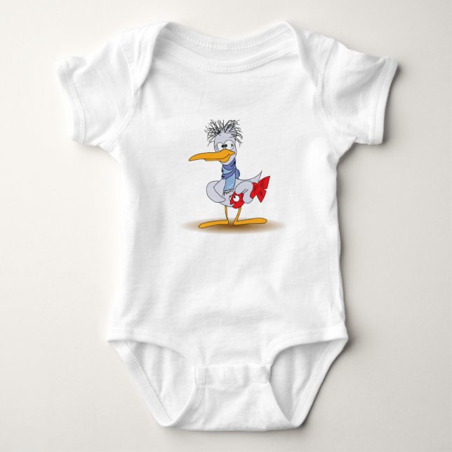 Body Para Bebê Dorky Stork (Frente)