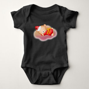 Body Para Bebê Dormindo Urso de Natal Cubo Bebê Roupa