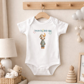 Body Para Bebê Dormir Lua e Estrelas com Uma Pequena Estrela