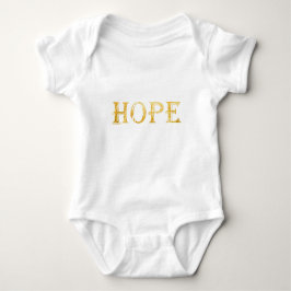 Body Para Bebê Dourada Hope Text Baby Jersey Bodyfato, Branco